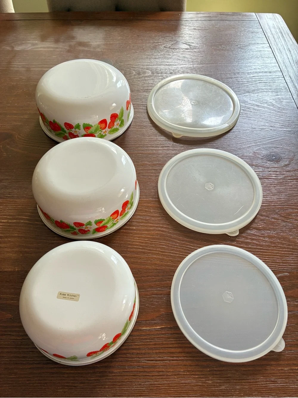 Strawberry Kobe Cottagecore Storage nesting Bowls with Lids - Set of 3